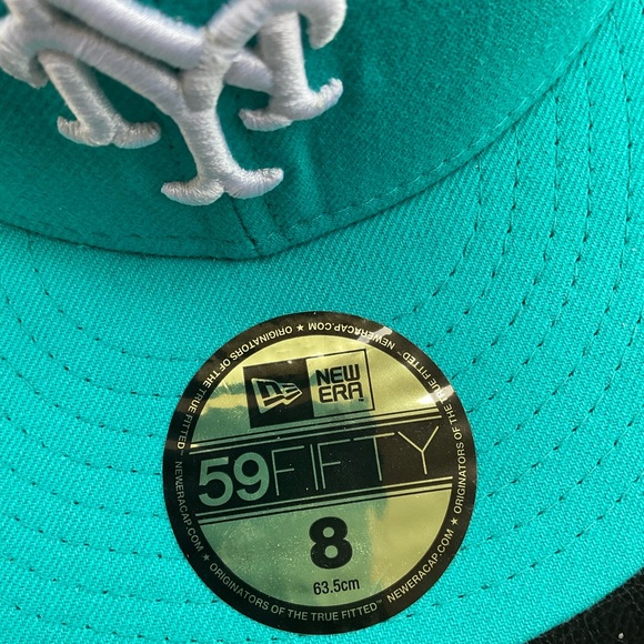 New York Mets Turquoise Teal Fitted 8 - Picture 5 of 6